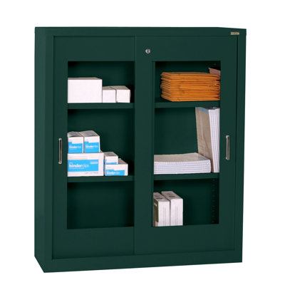 Sandusky Cabinets Storage Cabinets with Sliding Door Clear View