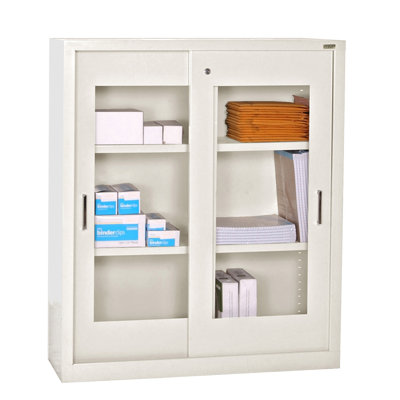 Sandusky Cabinets Storage Cabinets with Sliding Door Clear View