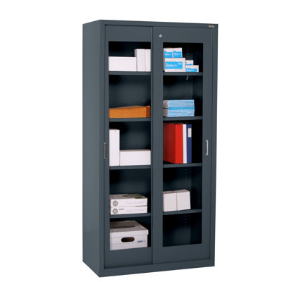 Sandusky Cabinets Clearview Tall Storage Cabinet with Sliding Clear Doors