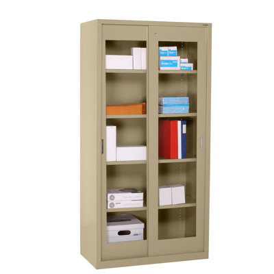 Sandusky Cabinets Clearview Tall Storage Cabinet with Sliding Clear Doors