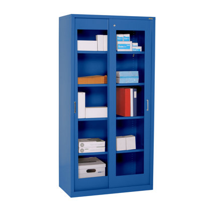 Sandusky Cabinets Clearview Tall Storage Cabinet with Sliding Clear Doors