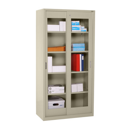 Sandusky Cabinets Clearview Tall Storage Cabinet with Sliding Clear Doors