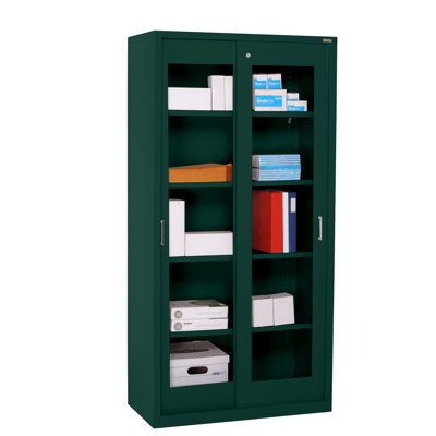 Sandusky Cabinets Clearview Tall Storage Cabinet with Sliding Clear Doors