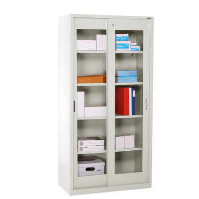 Sandusky Cabinets Clearview Tall Storage Cabinet with Sliding Clear Doors