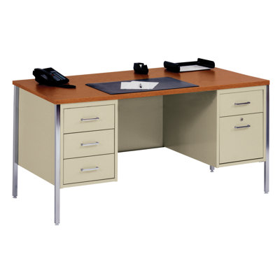 Sandusky Cabinets 60" W Double Pedestal Executive Desk with File Drawer