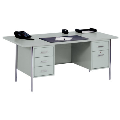 Sandusky Cabinets 72" W Double Pedestal Large Executive Desk with File Drawer