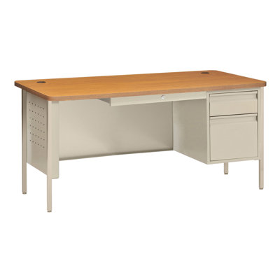 Sandusky Cabinets Steel Teachers Desk with Pierced Side Panels