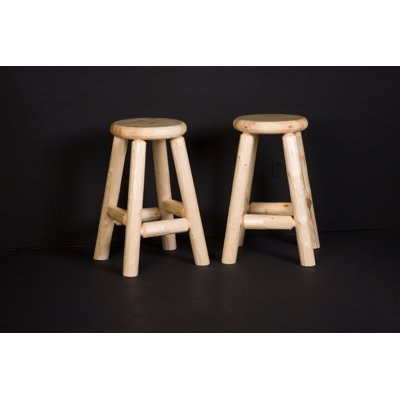 Northwoods Billiards Log Pub Stool