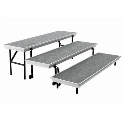 National Public Seating Three-Level Trans-Port Choral Risers and Guard Rails