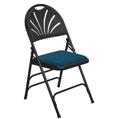 National Public Seating 1000 Series Triple Brace, Fan Back Padded Folding Chair