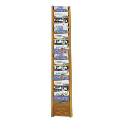 Safco Products Company Eighteen Pocket Wood Magazine Rack
