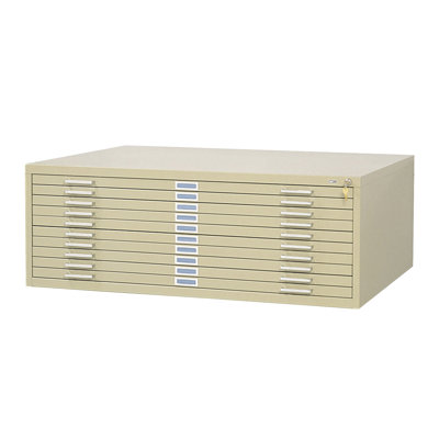 Safco Products Company 42" W Ten-Drawer Steel Flat File with Optional Open Base
