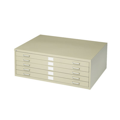 Safco Products Company 36" W Five-Drawer Steel Flat File with Optional Open Base