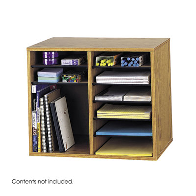 Safco Products Company Wood Adjustable-Compartment Literature Organizer (Desktop)