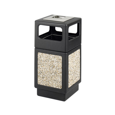 Safco Products Company Canmeleon Series Outdoor Aggregate Panel Side Opening Receptacle with Urn (Large)