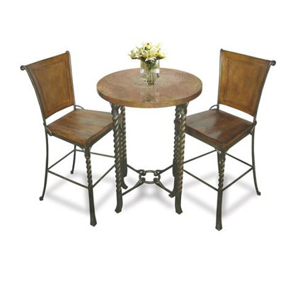 Riverside Furniture Medley 3 Piece Marble Top Pub Table Set in Camden