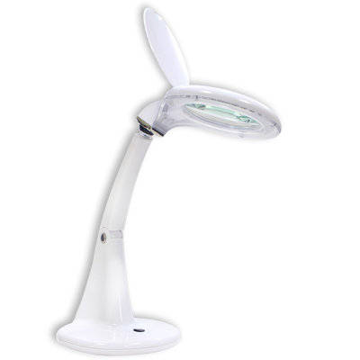 Bright LED Lighted Dual Magnification Desk Lamp