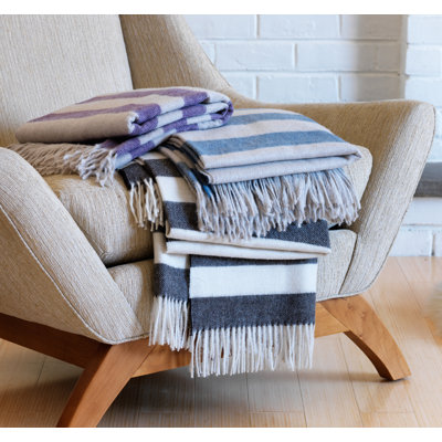 DwellStudio Draper Stripe Chinois Blue Throw