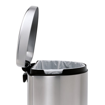 simplehuman Semi-Round Step Trash Can in Brushed Stainless Steel