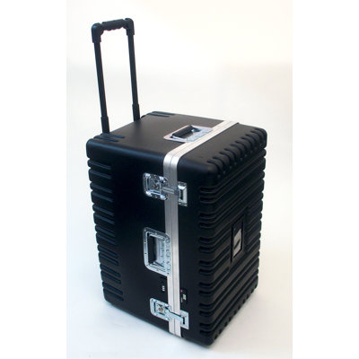 Platt Heavy-Duty ATA Case with Wheels and Telescoping Handle in Black: 16.25 x 27.5 x 19.25