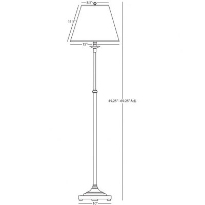 Robert Abbey Kintetic Floor Lamp in Antique Natural Brass with Ascot Bone Fabric Shade