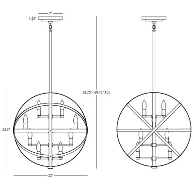 Robert Abbey Lucy 8 Light Pendant