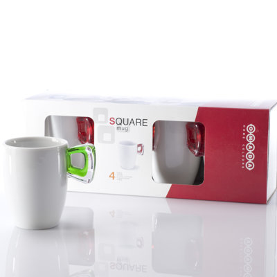Omada Square Coffee Porcelain Mug (Set of 4)