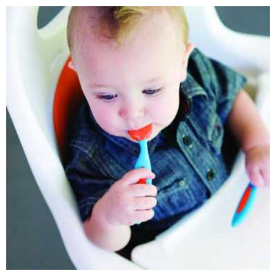 Boon Benders Adaptable Utensils in Blue Raspberry / Tangerine