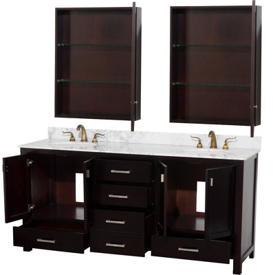 Wyndham Collection Abingdon 72" Double Bathroom Vanity Set