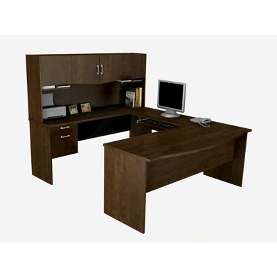 Bestar Harmony U-Shape Executive Workstation with Storage Drawers