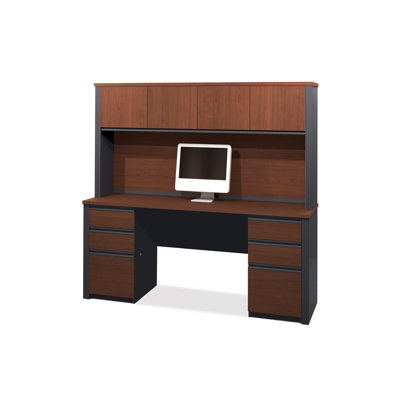 Bestar Prestige Laminate Credenza and Optional Hutch Kit