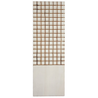 RS Furnishings Pura Vida I Off The Grid Teak Panel in White with Natural Grid