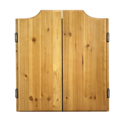 GLD Tournament Bristle Dart Board With Pine Dart Board Cabinet