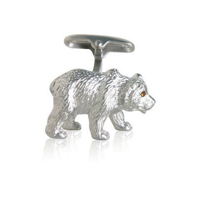 Safari Cufflinks Bear Cufflinks with Swarovski Eyes