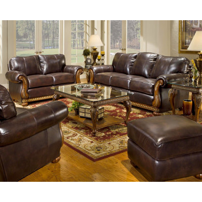 Newport Upholstery Heritage Blended Leather Cocktail Ottoman