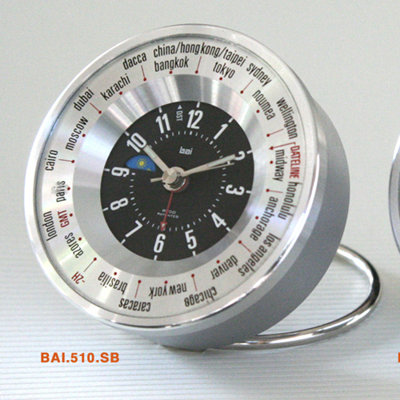 Bai Design Auto-Align World Trotter Travel Alarm Clock
