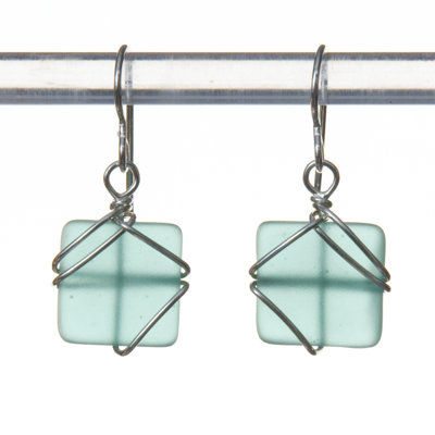 Seaglass Wrapped Earring