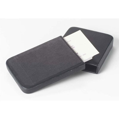 Clava Leather Bridle Business Card Slide Case in Blue