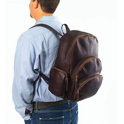 Clava Leather Vachetta Multi-Pocket Backpack in Black