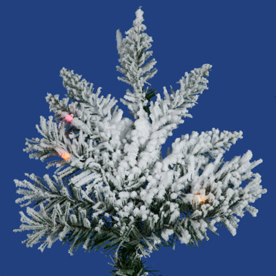 Vickerman Co. Flocked Utica Fir 7.5' Artificial Christmas Tree with Multicolored LED Lights