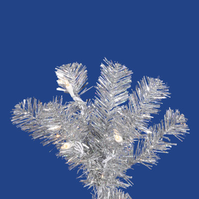 Vickerman Co. 6.5' Artificial Pencil Christmas Tree with Clear Lights in Silver