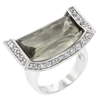 J Goodin Clear Cubic Zirconia Ivy Cradle Cocktail Ring