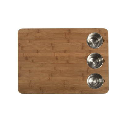 Core Bamboo Pro Chef Butchers Chop Block with Prep Bowls in Natural