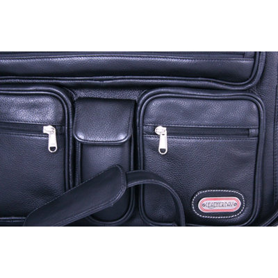 Leatherbay Cambridge Leather Briefcase in Black