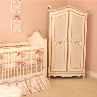 Petit Tresor Petit Ange Crib in Beige with Real Gold Leaf