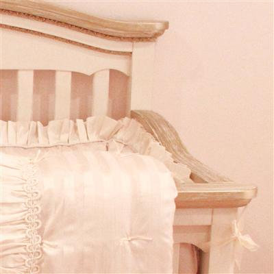 Petit Tresor Petit Ange Built to Grow Crib in Beige with Real Gold Leaf