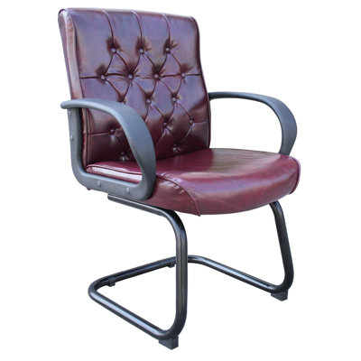 Boss Office Products Button Tufted Office Guest Chair with Sled Base