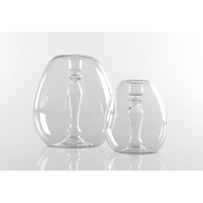 Mint Inc. Abra Hand Blown Glass Candlestick