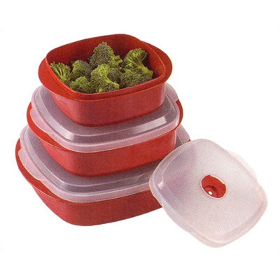 Calypso Basics Microwave Steamer Set in Red