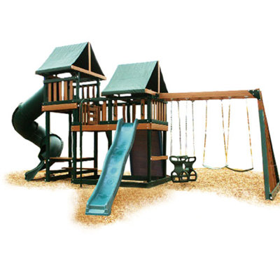 Kidwise Congo Monkey Playsystem #3 with Swing Beam in Green / Brown